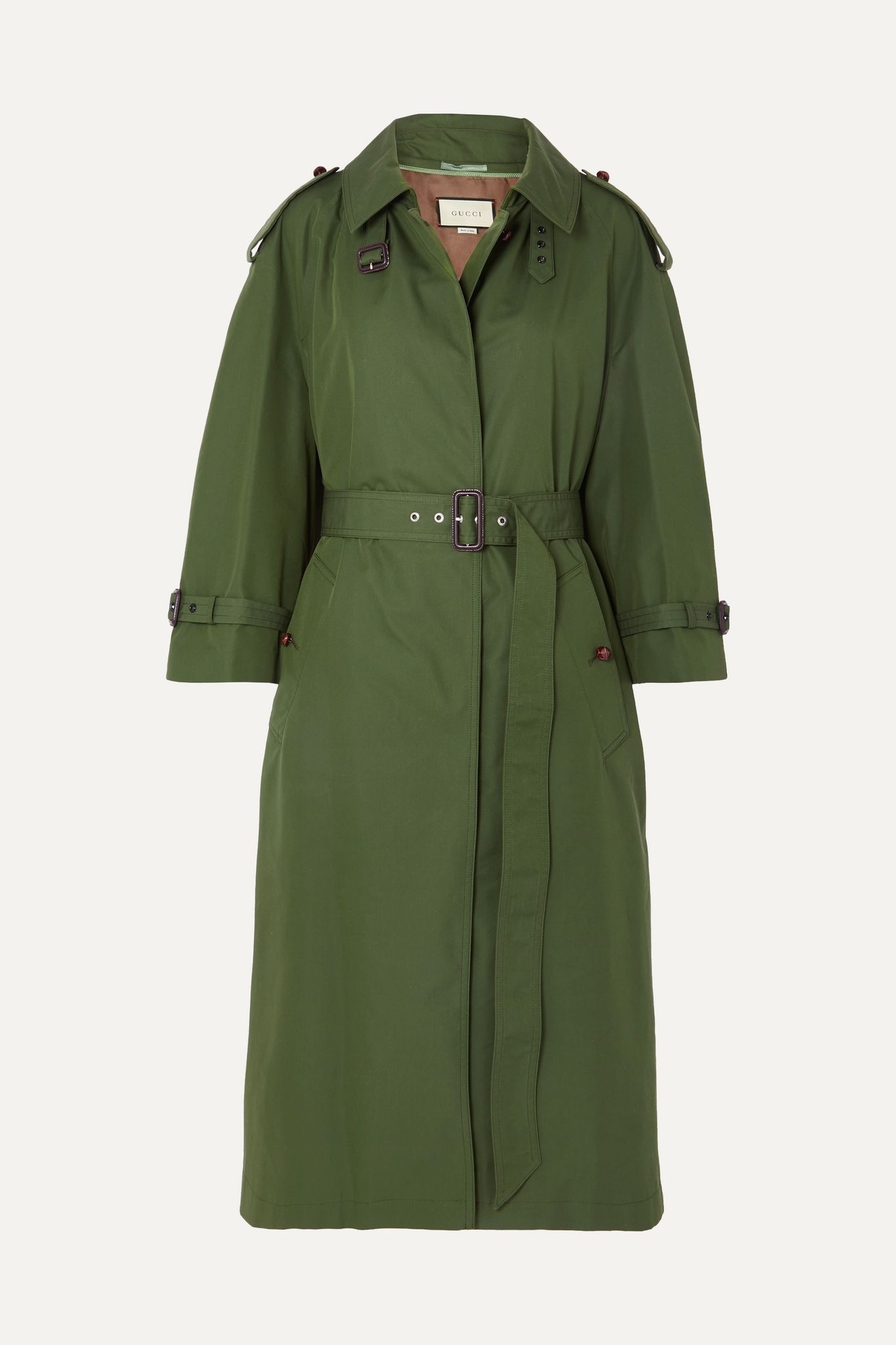 Oversized cotton-blend gabardine trench coat - 1