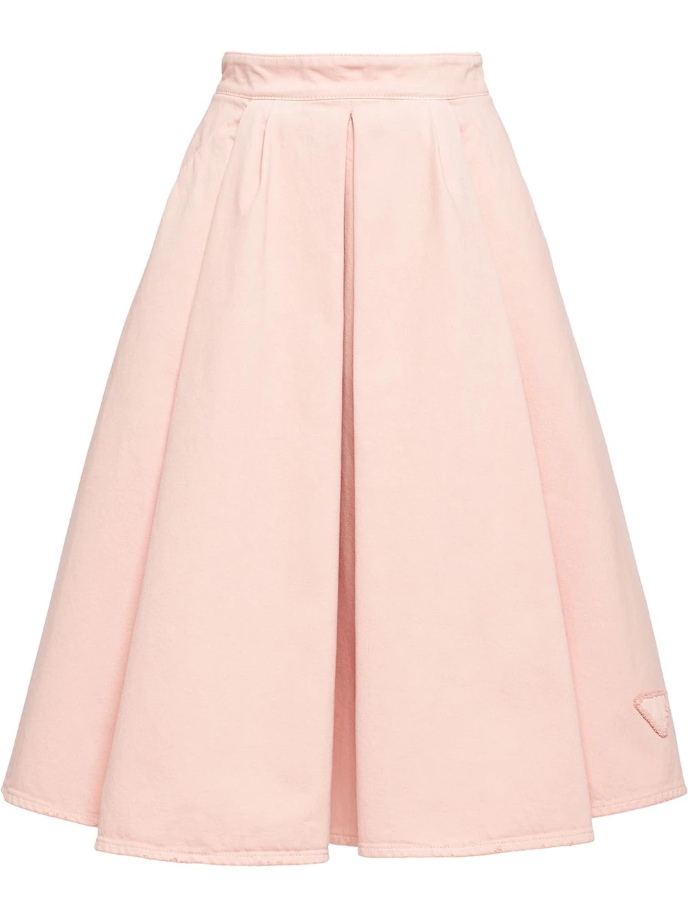 A-line pleated denim midi-skirt - 1