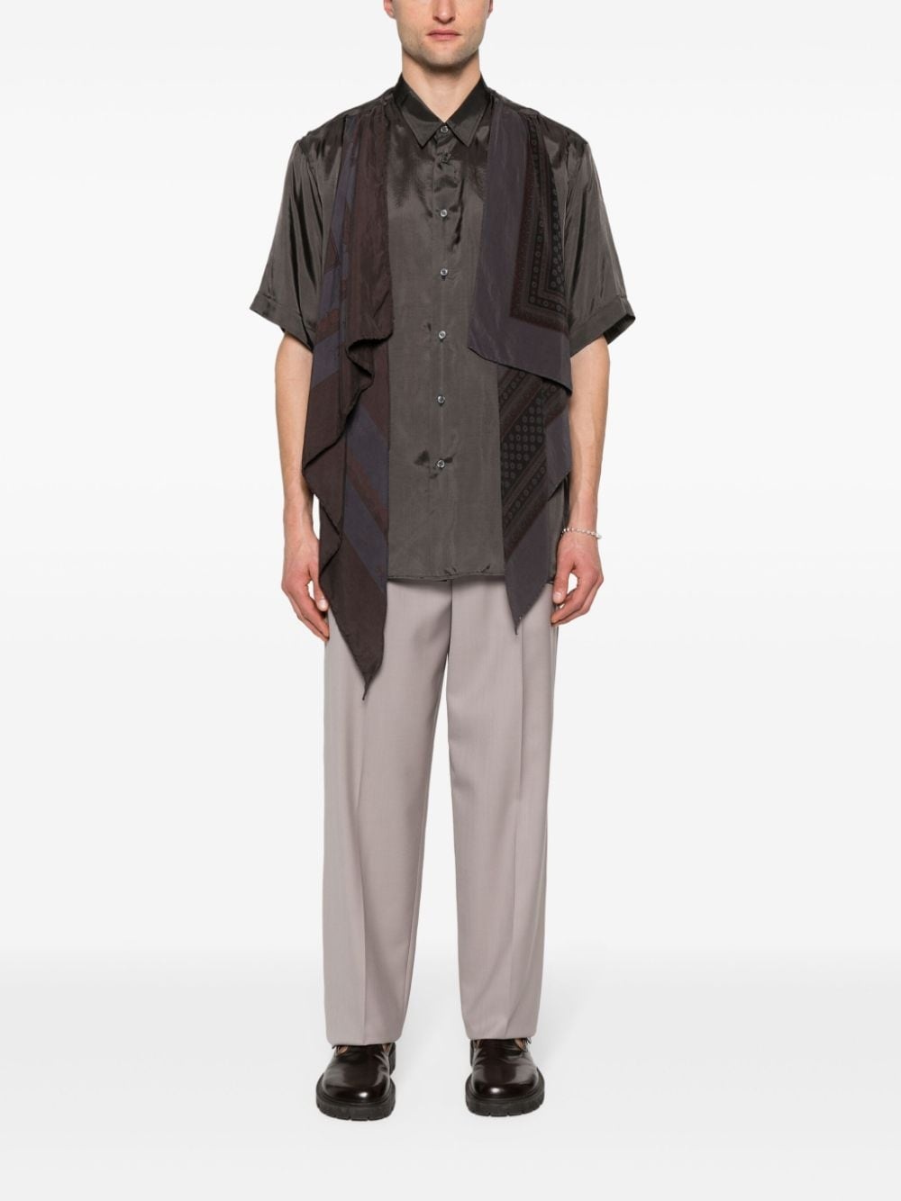 pleat-detail twill trousers - 2