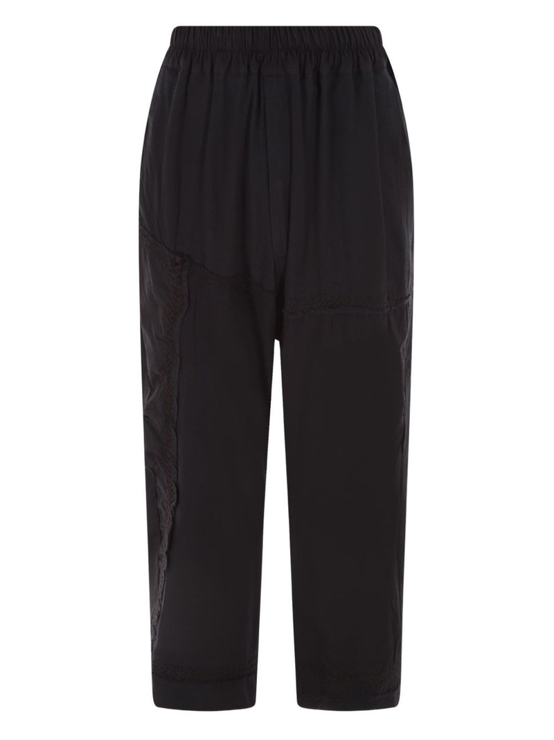 floral-embroidered elasticated-waist trousers 1