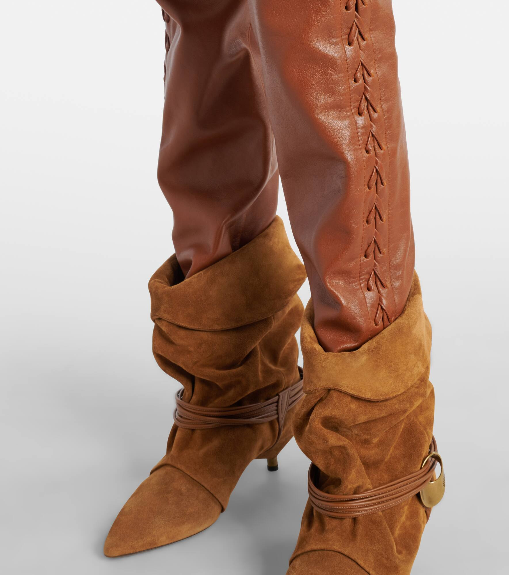Cyerra leather slim pants - 5