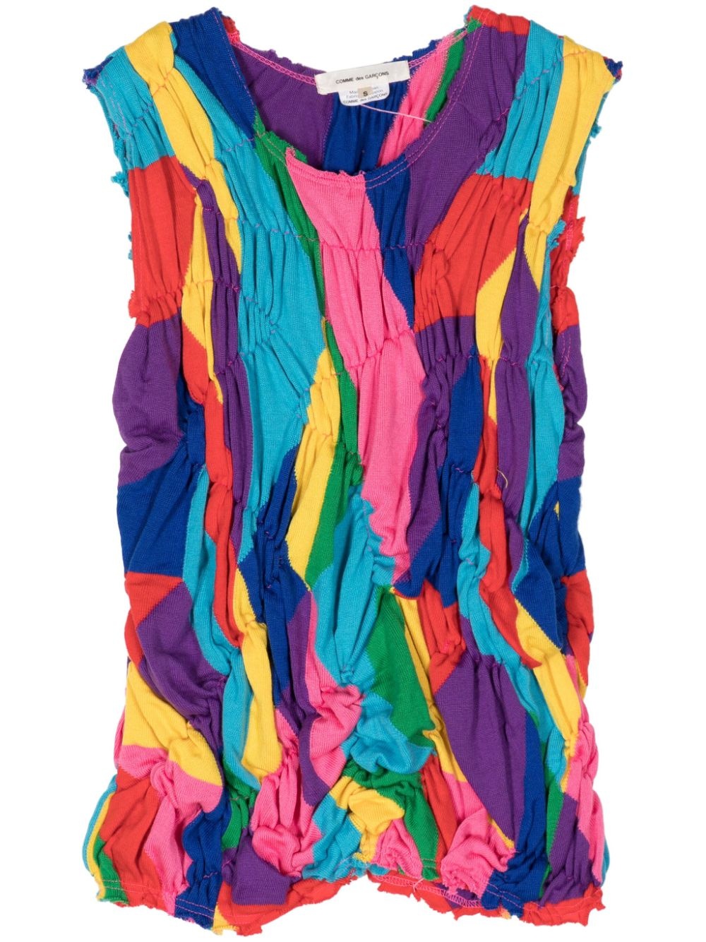 geometric-pattern ruched top - 1