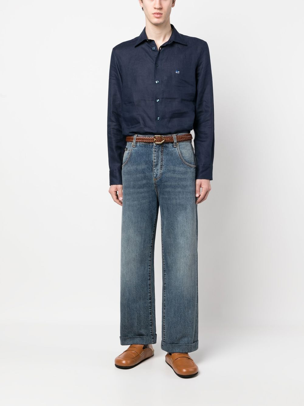 logo-patch straight-leg jeans - 2
