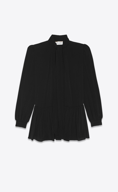 SAINT LAURENT lavallière-neck dress in viscose outlook