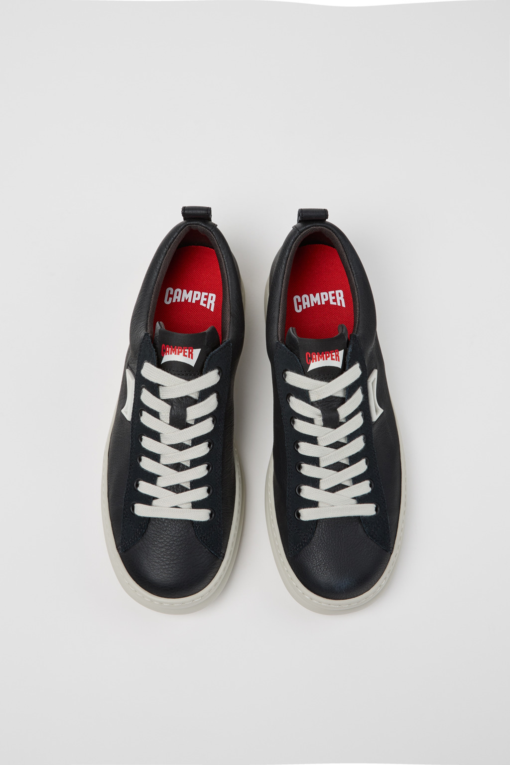 Black Leather and Nubuck Sneakers for Men. - 4