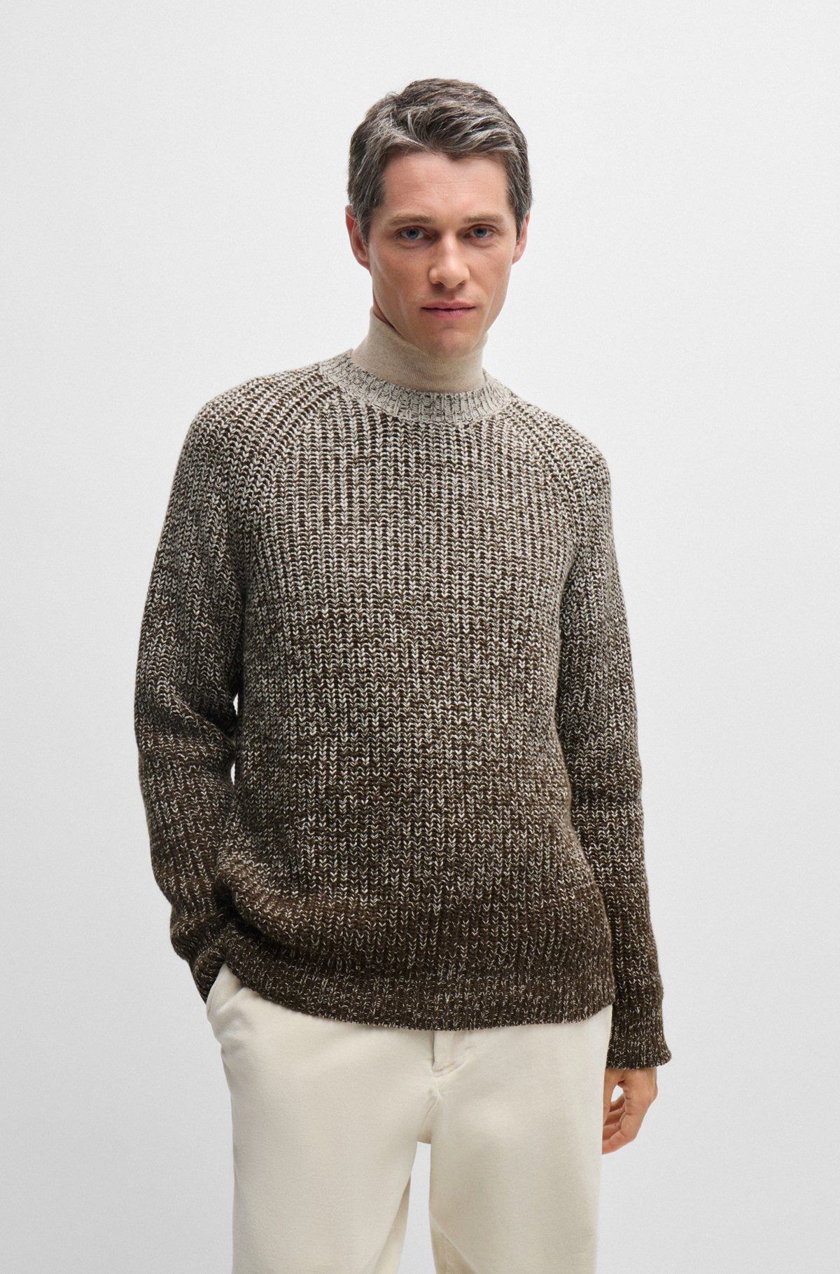 REGULAR-FIT SWEATER WITH DEGRADÉ KNIT - 2
