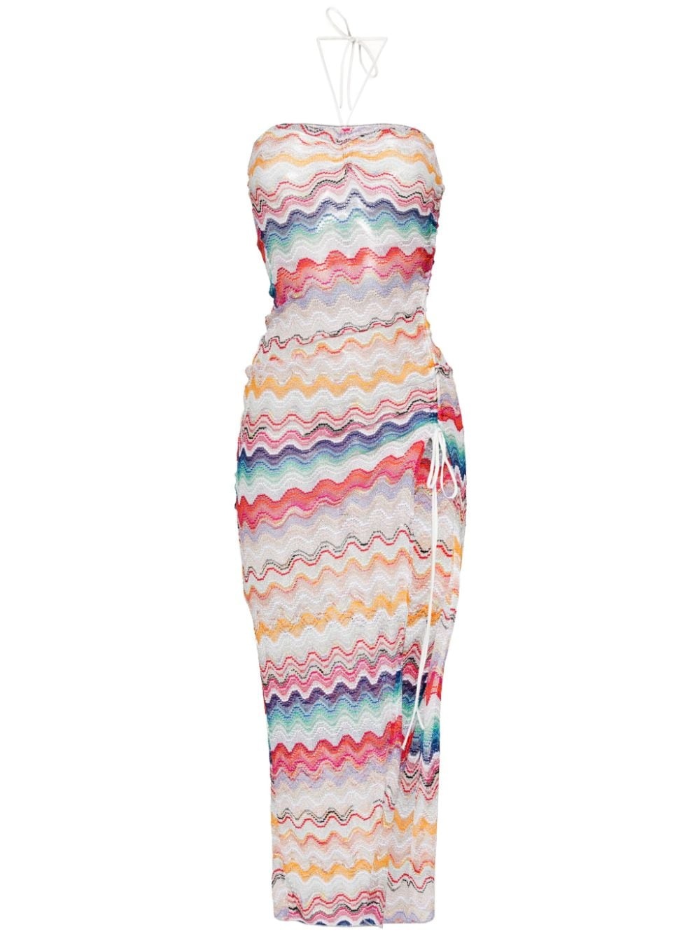 strapless zigzag midi dress - 1