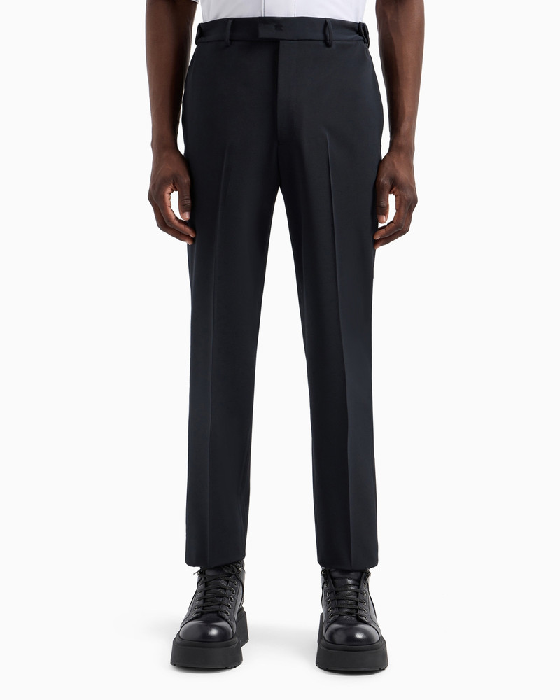 EMPORIO ARMANI STRETCH TECHNICAL-GABARDINE TROUSERS WITH WAISTBAND DETAIL outlook