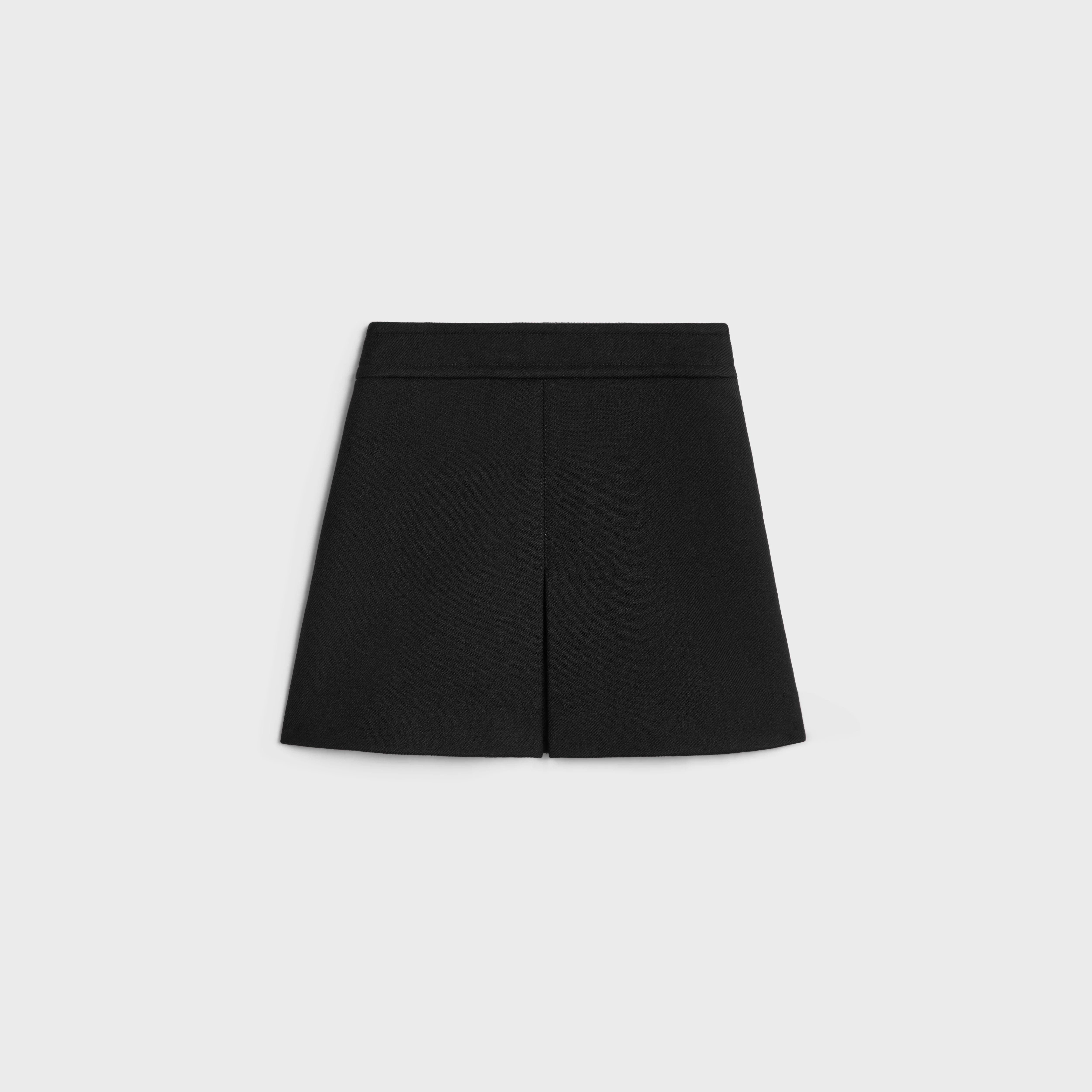 trapeze mini skirt in double faced wool twill - 1