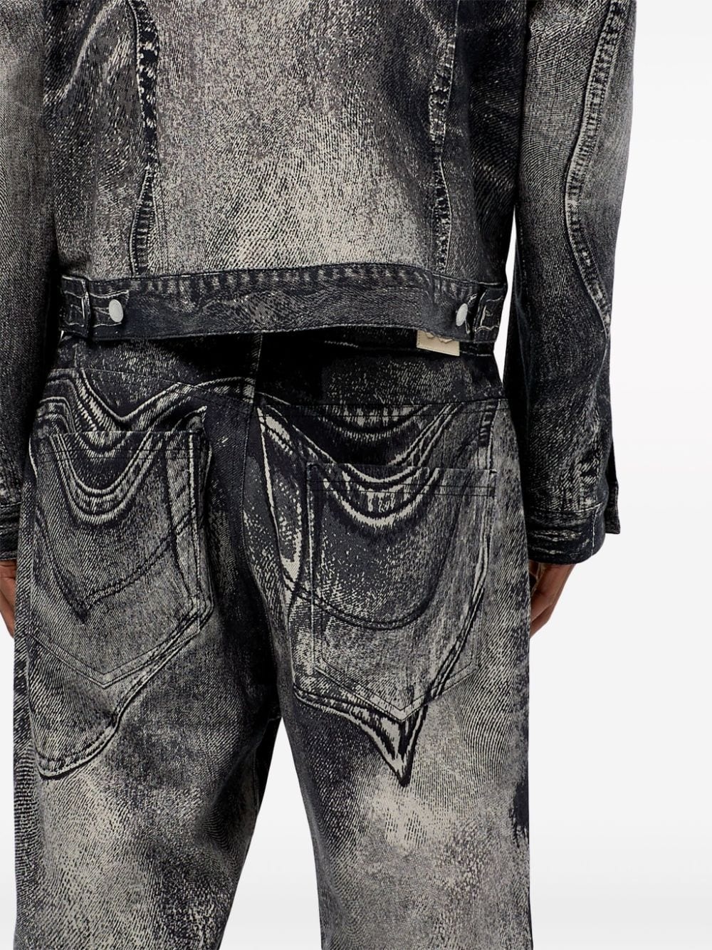 abstract-pattern jeans - 7