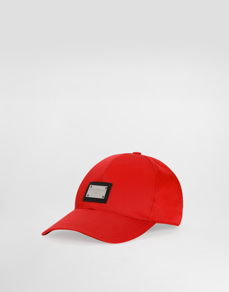 Cotton baseball cap with logo tag 1