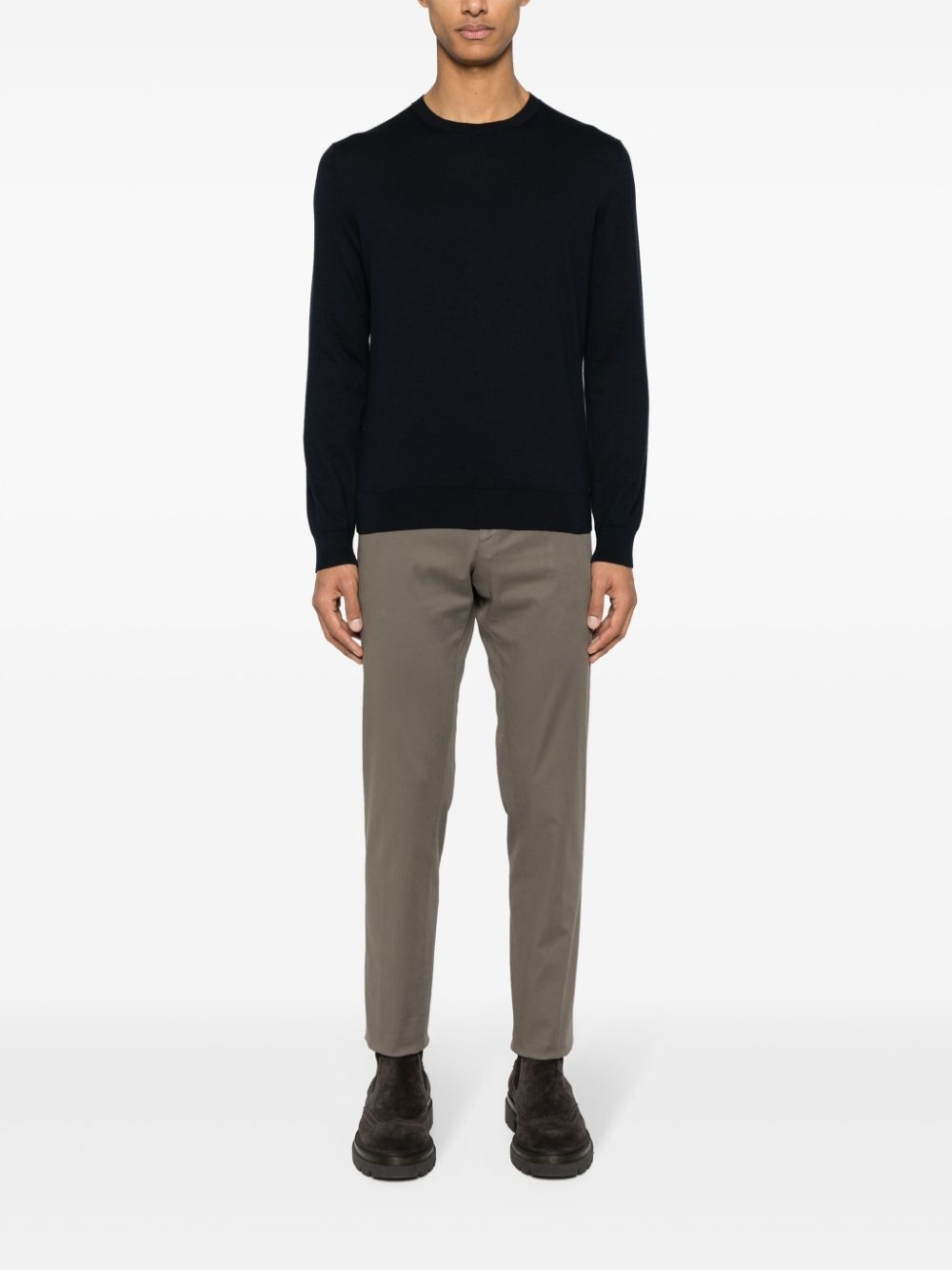 crew-neck cotton jumper - 2