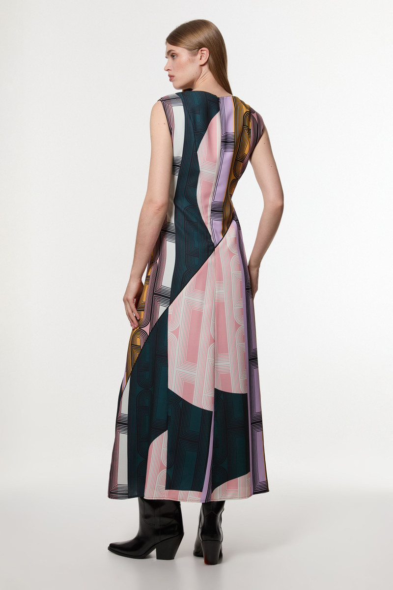 Amelia Graham Petite Soft Tailored Printed Full Midaxi Dress 5