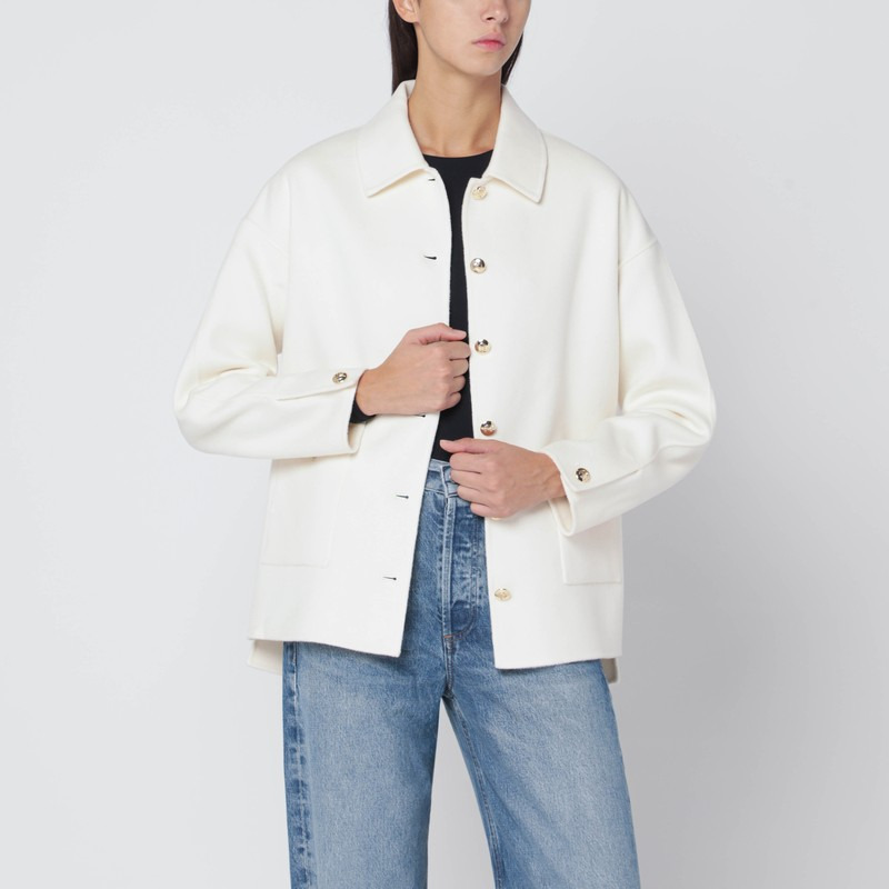 Ivory wool and cashmere jacket - 1