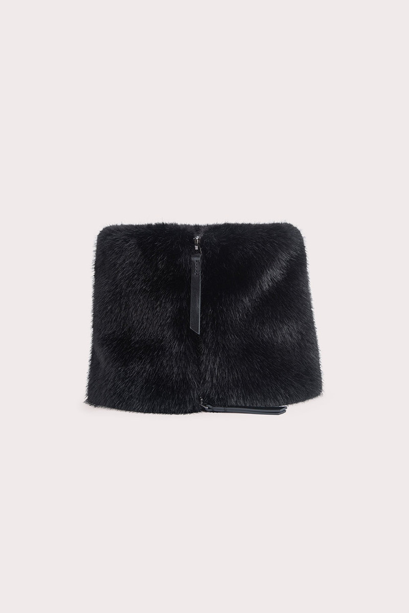 FLETCHER NECK WARMER BLACK FAUX FUR 1