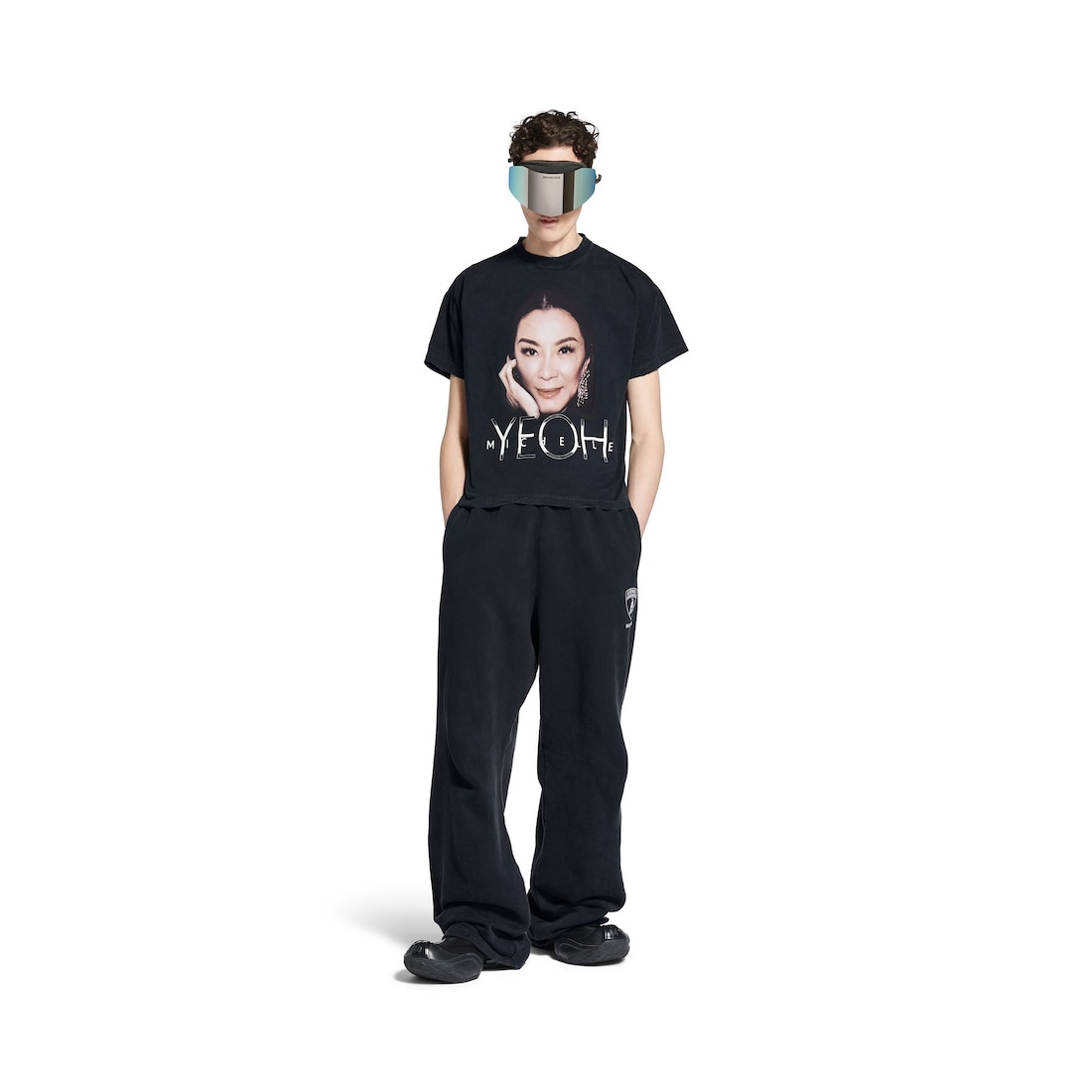 Michelle Boxy T-shirt in Black Faded - 2