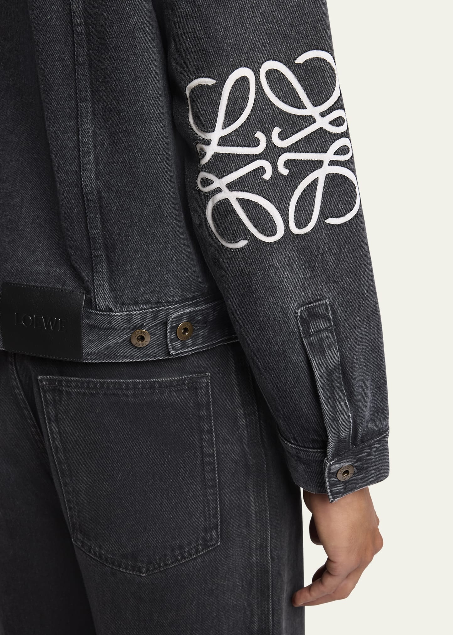 Men's Anagram Elbow Trucker Jacket - 5