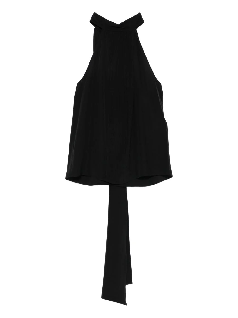 ribbed tie-neck blouse - 1