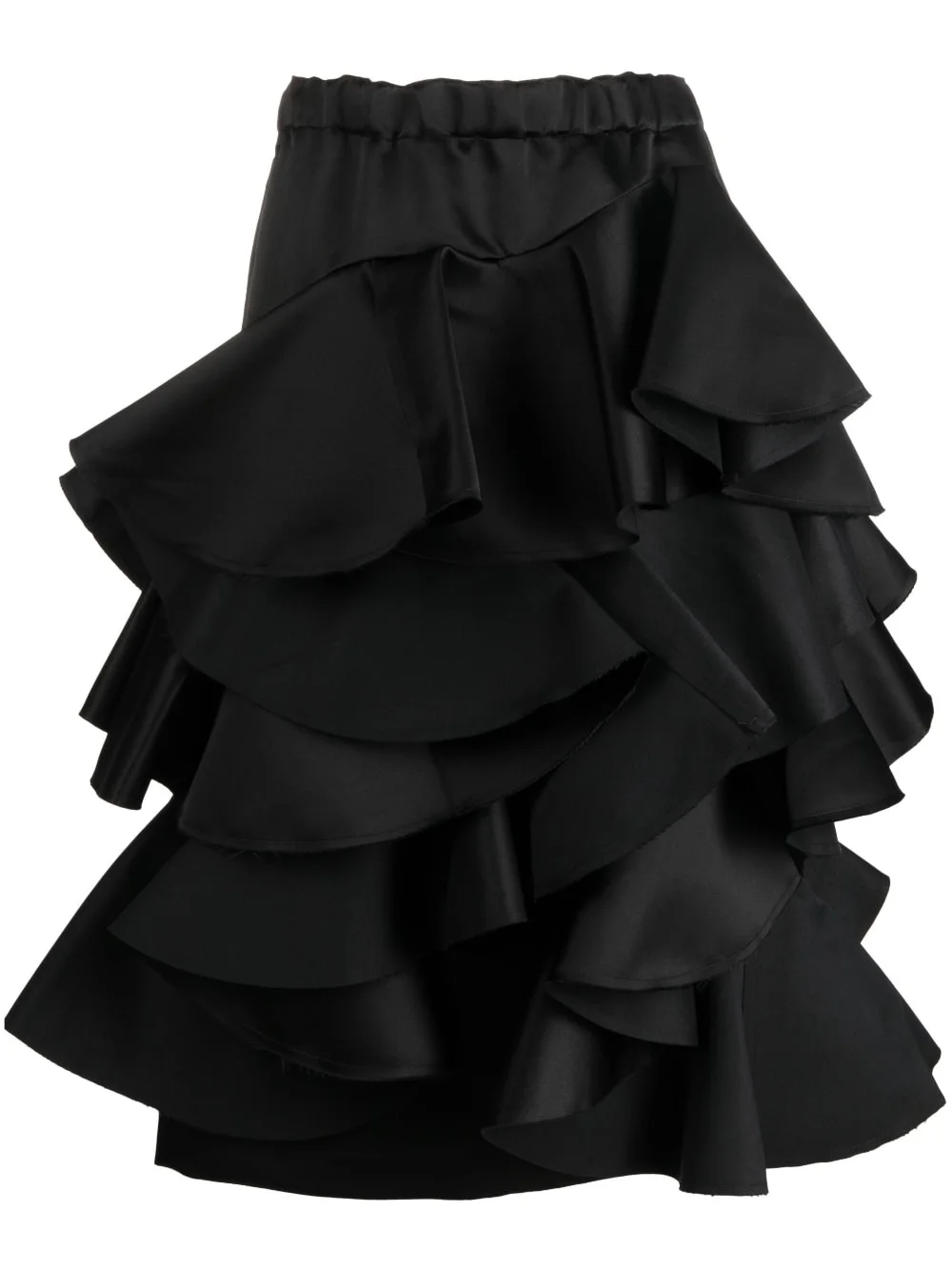 ruffled tiered midi skirt - 1