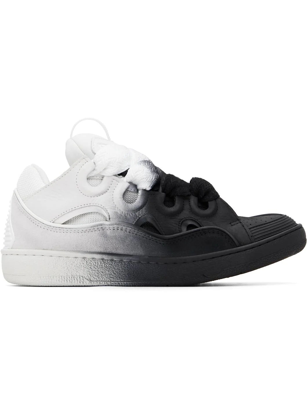 Black & Off-White Spray Curb Sneakers - 1