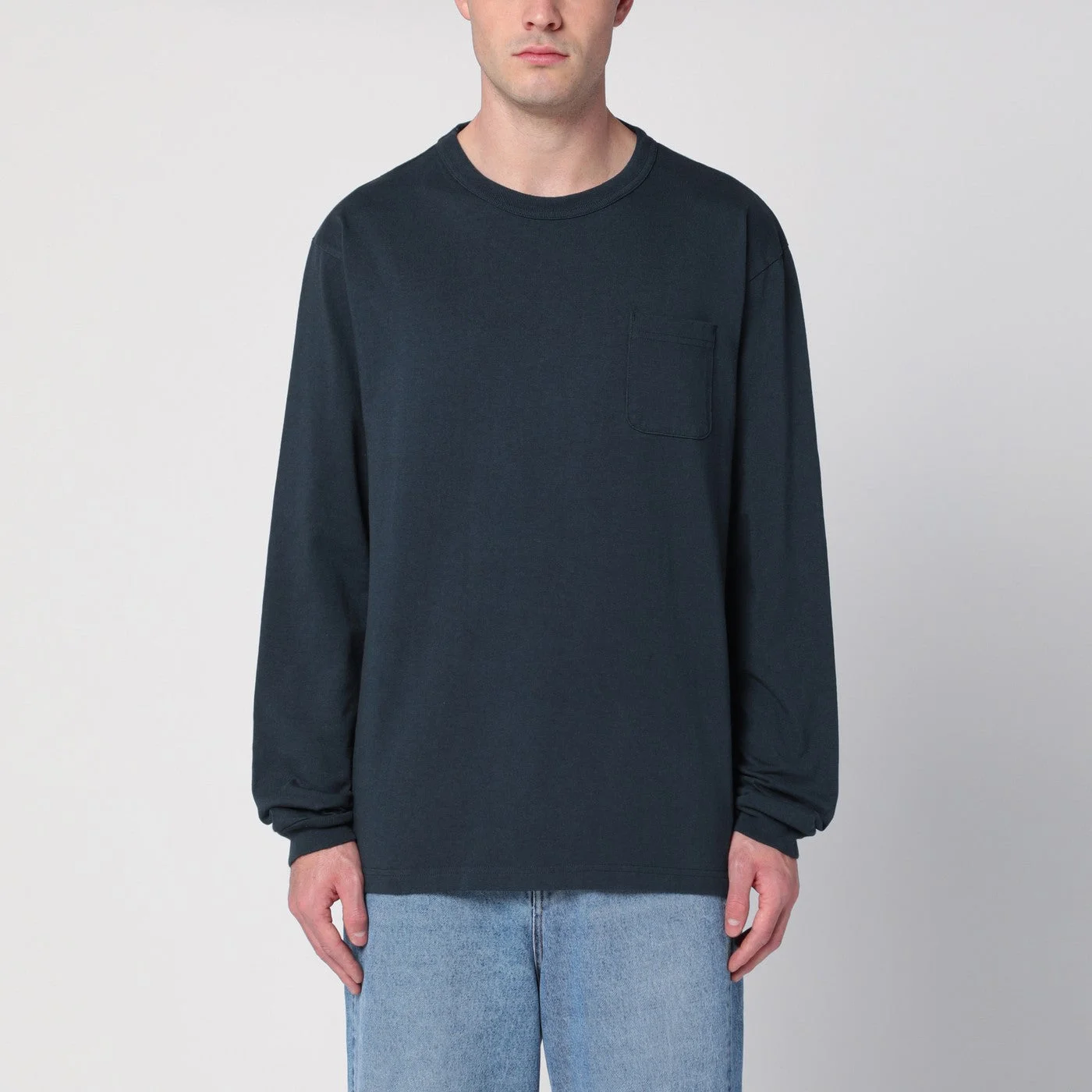 Navy blue long-sleeved T-shirt - 1