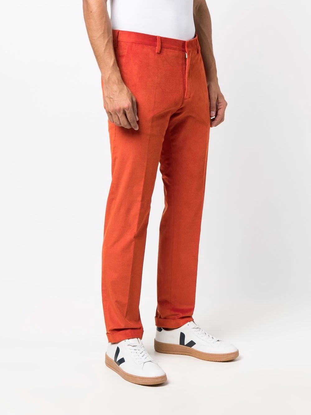 slim-cut corduroy trousers - 3