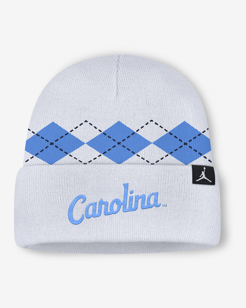 Jordan North Carolina Utility Argyle Men's Jordan Brand College Cuffed Beanie outlook