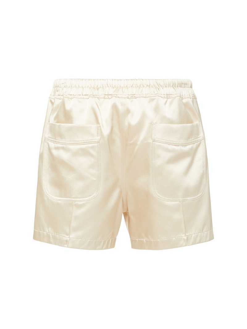 Shiny satin shorts w/ piping - 2