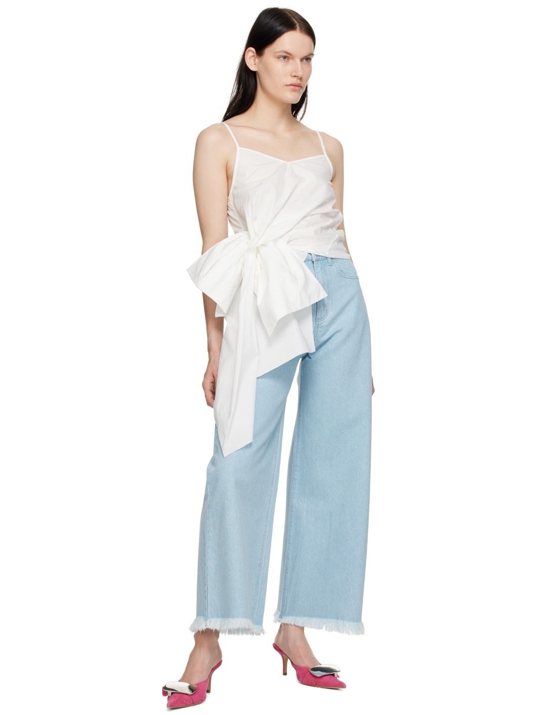 White Asymmetrical Camisole - 4