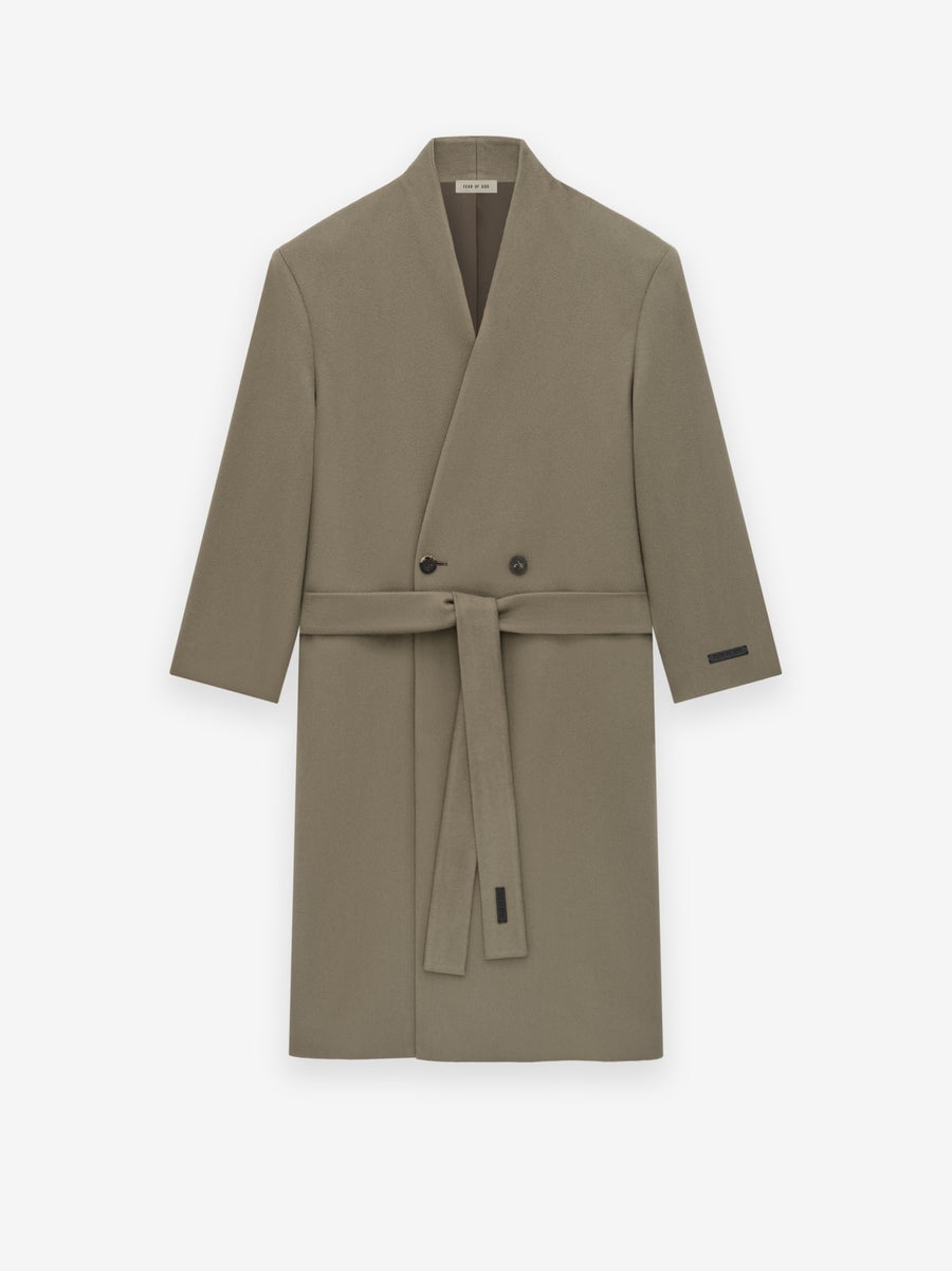 Melton Wool Lapelless Coat - 3