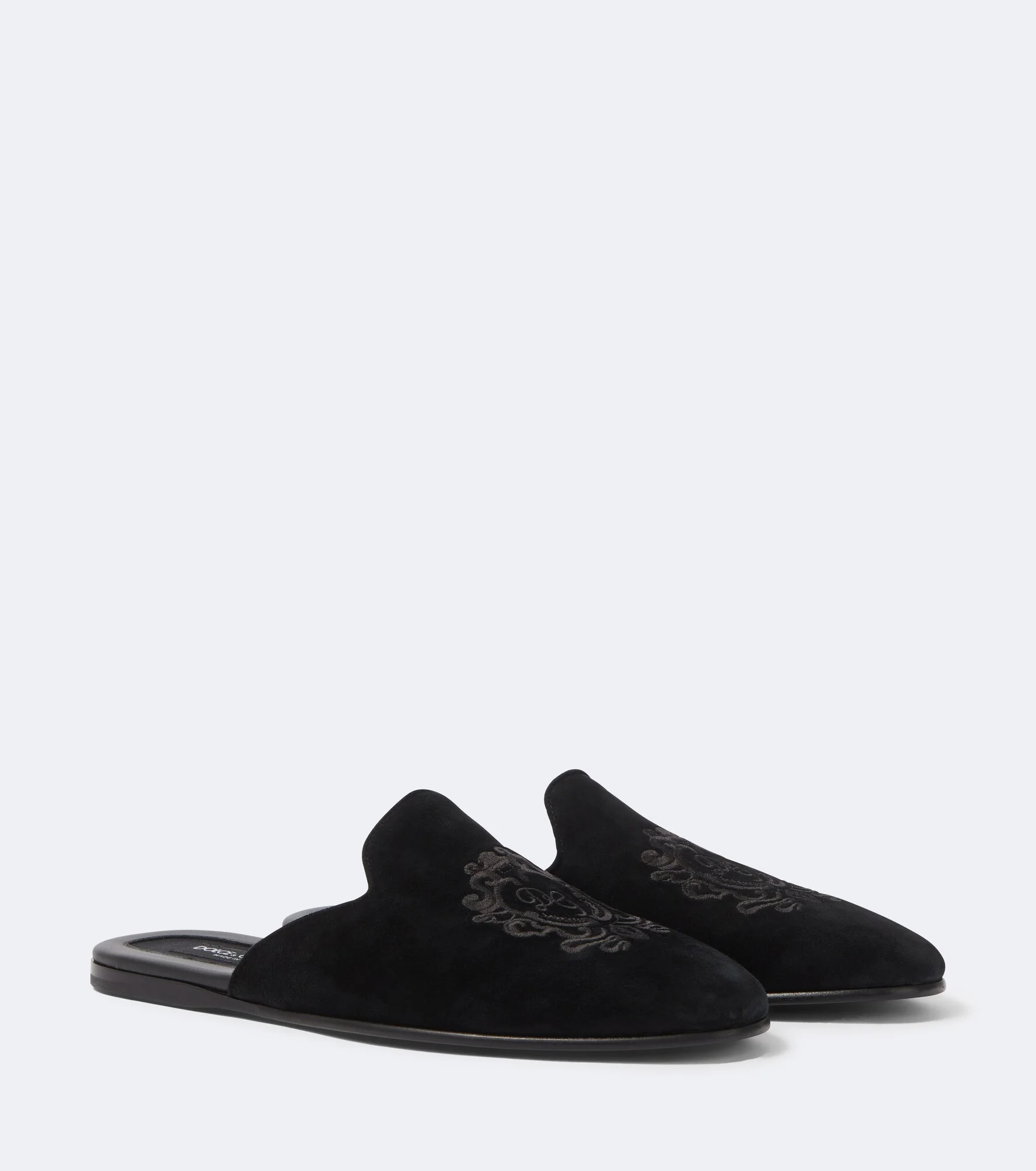 Embroidered suede mules - 1