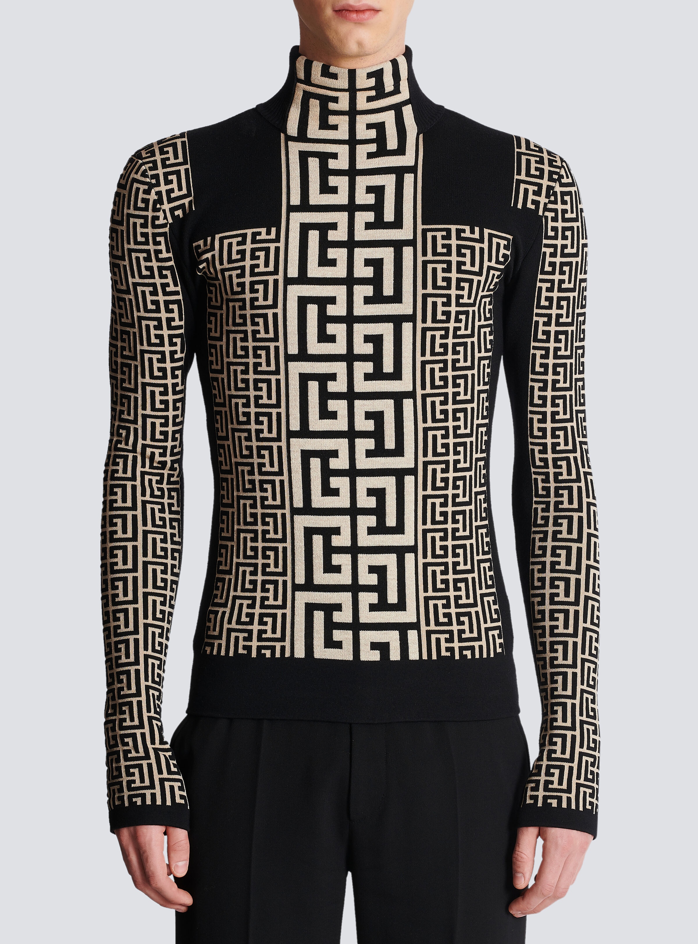 Monogrammed fine knit jumper - 5