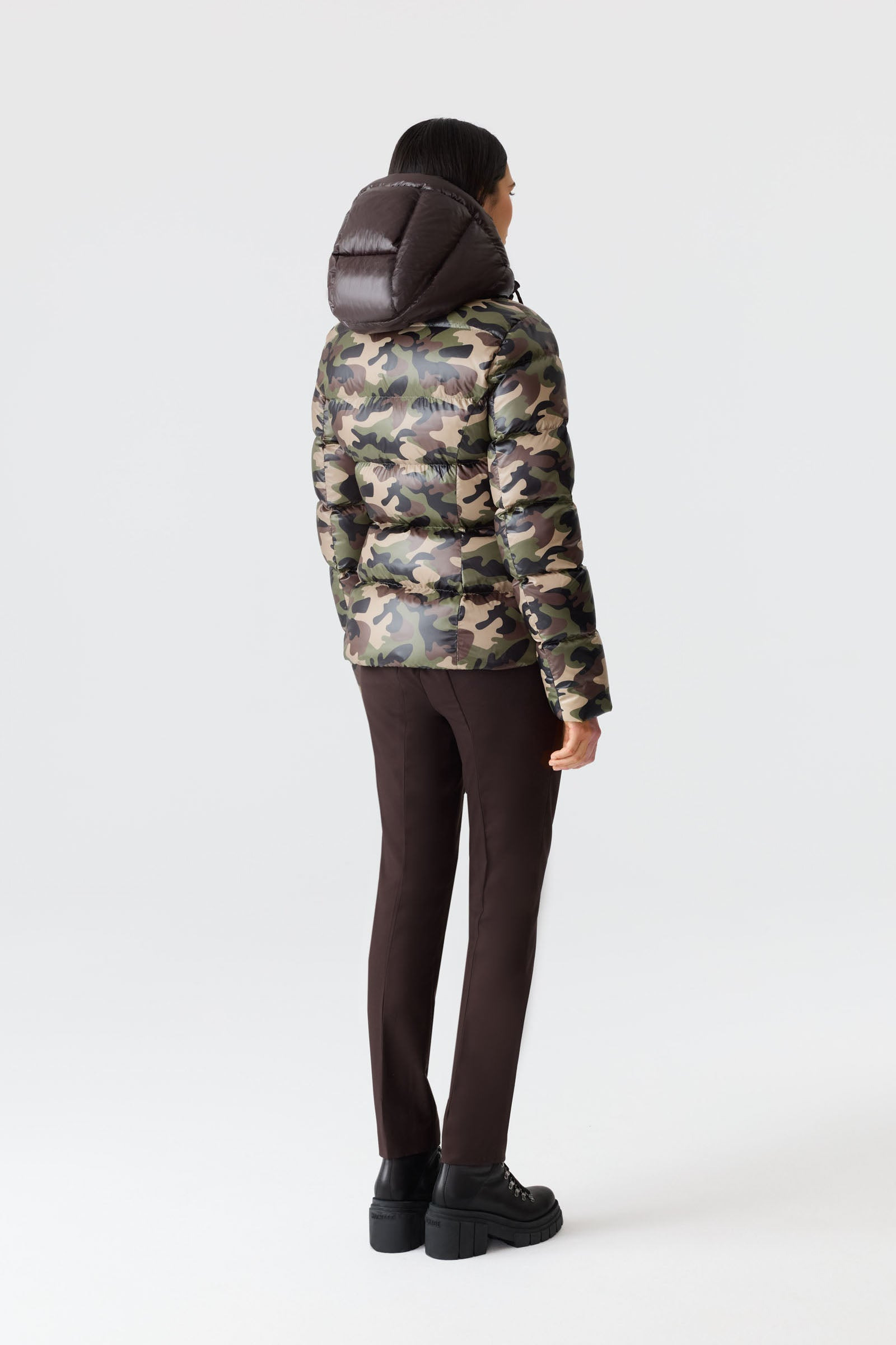 MADALYN-CAMO Lustrous Light Down Jacket with Hood - 4