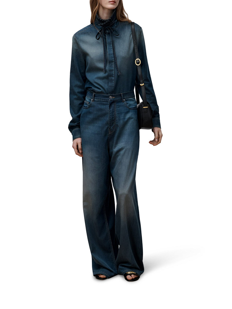 REGULAR FIT JEANS IN BLUE STONEWASHED COTTON DENIM 1