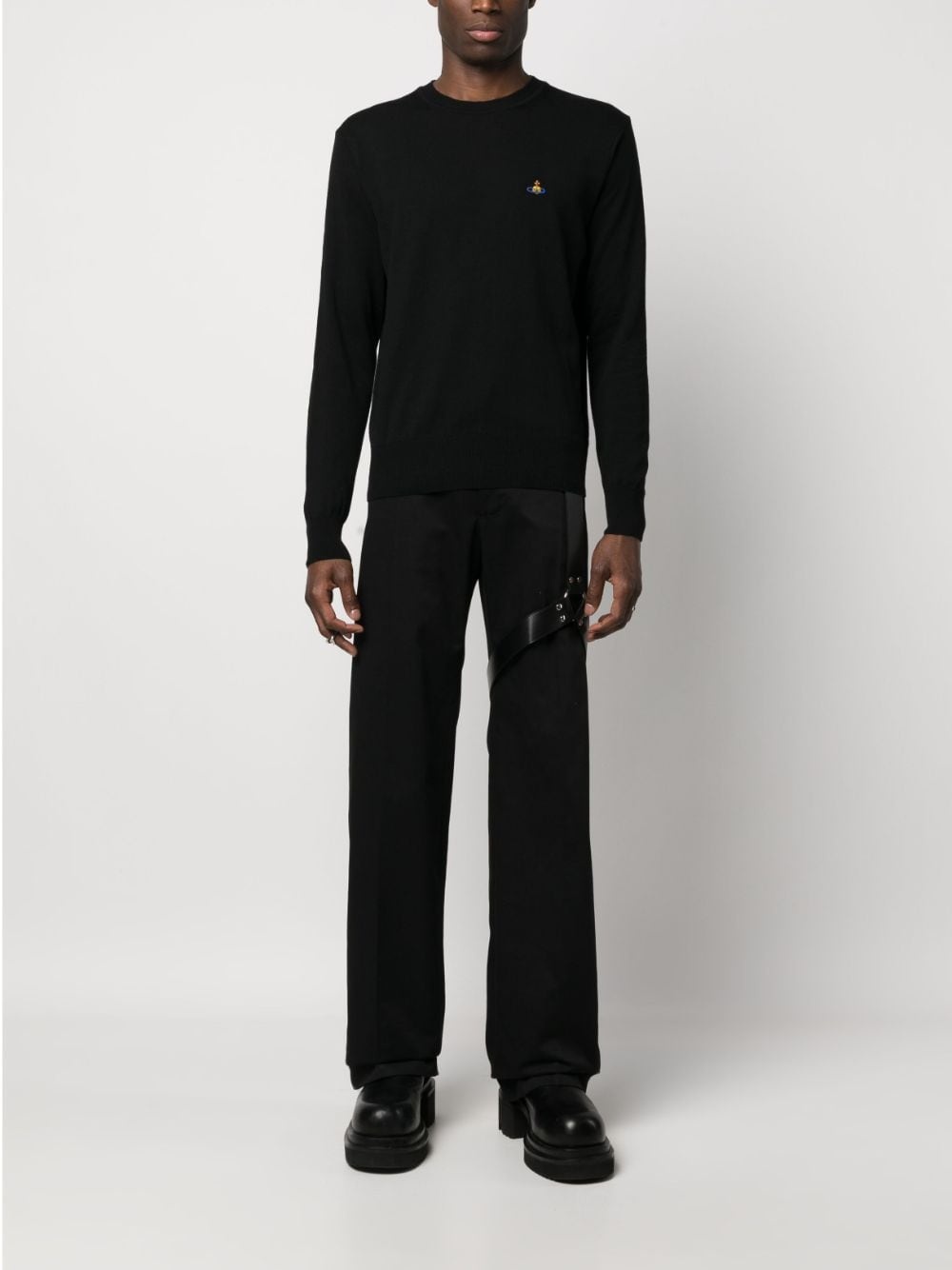 Orb-embroidery crew-neck jumper - 2