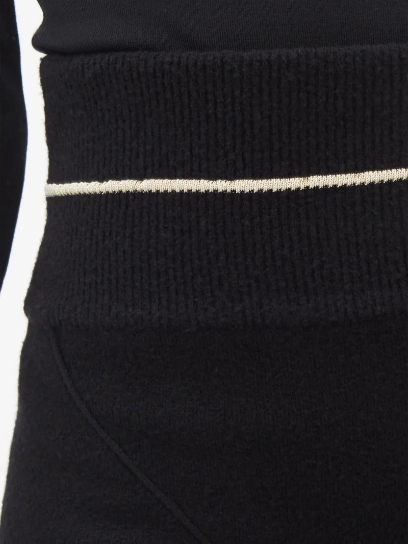 Front slit knit midi skirt - 3