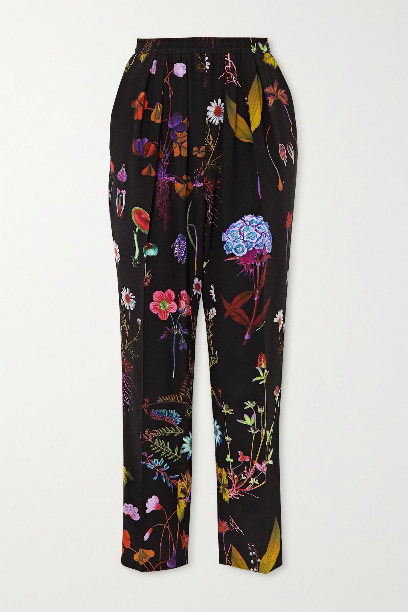 Christine floral-print silk-crepe straight-leg pants - 1