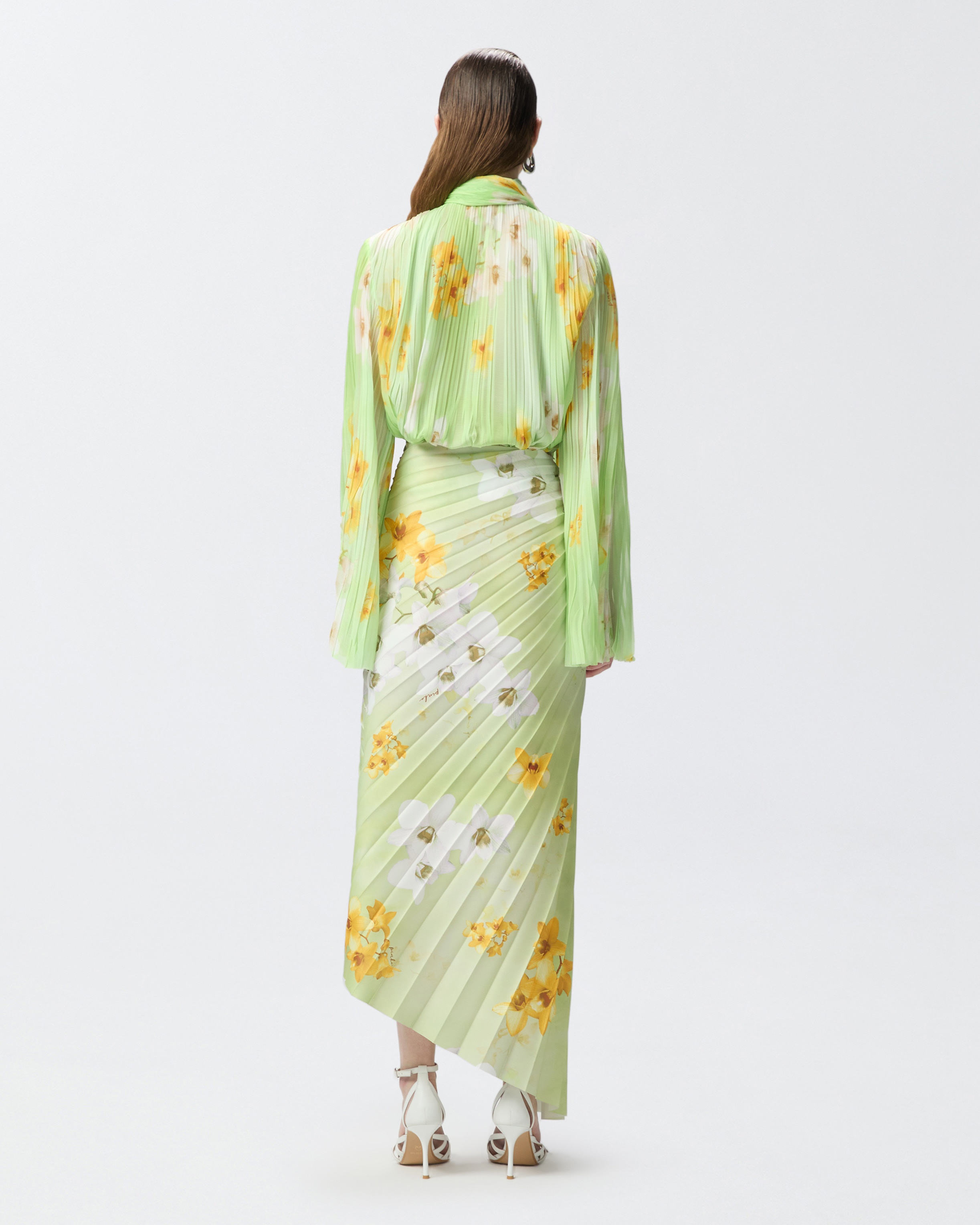 LIGHT BLOUSE IN PLEATED FLORAL CREPON - 4