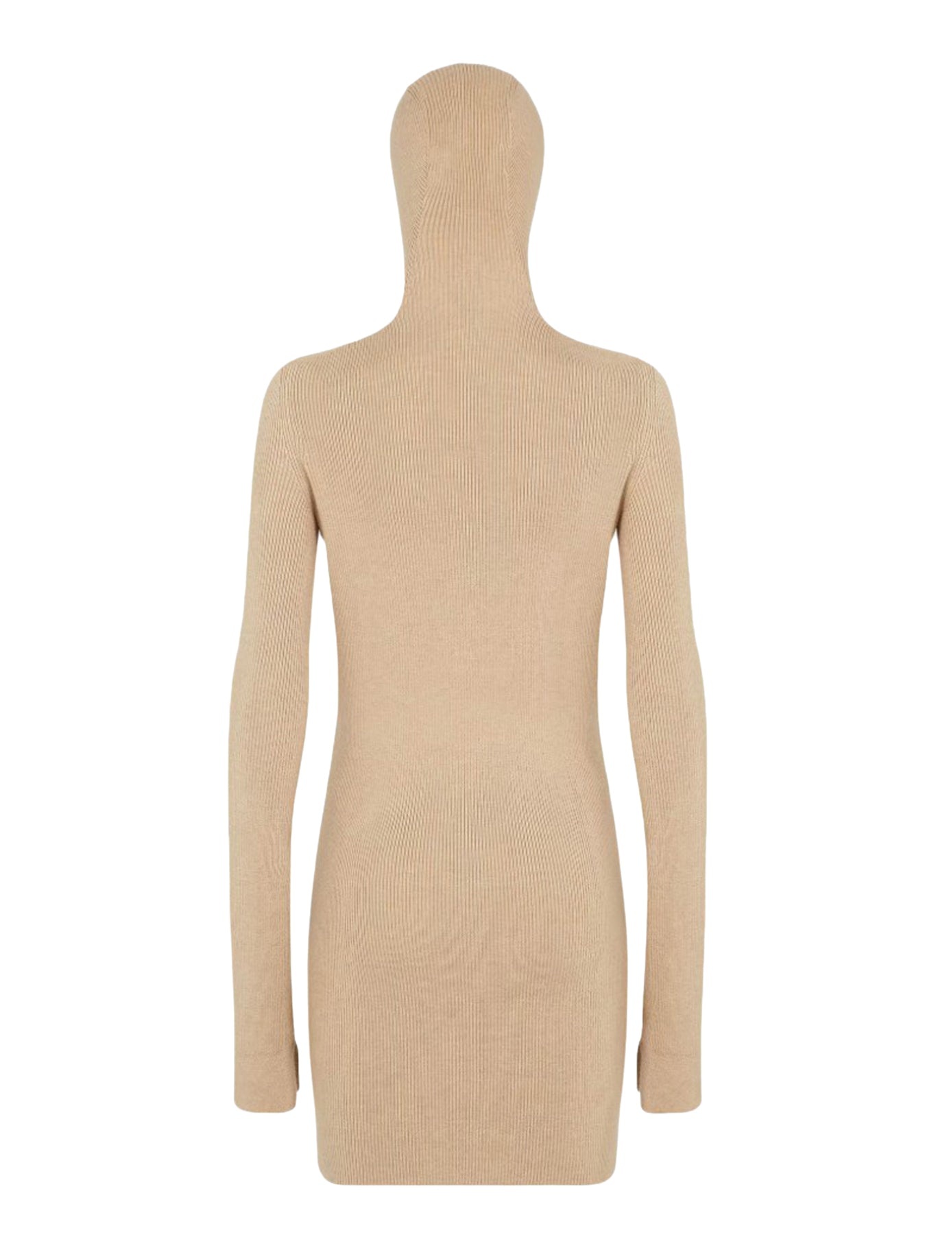 BEIGE WOOL AND SILK DRESS - 1