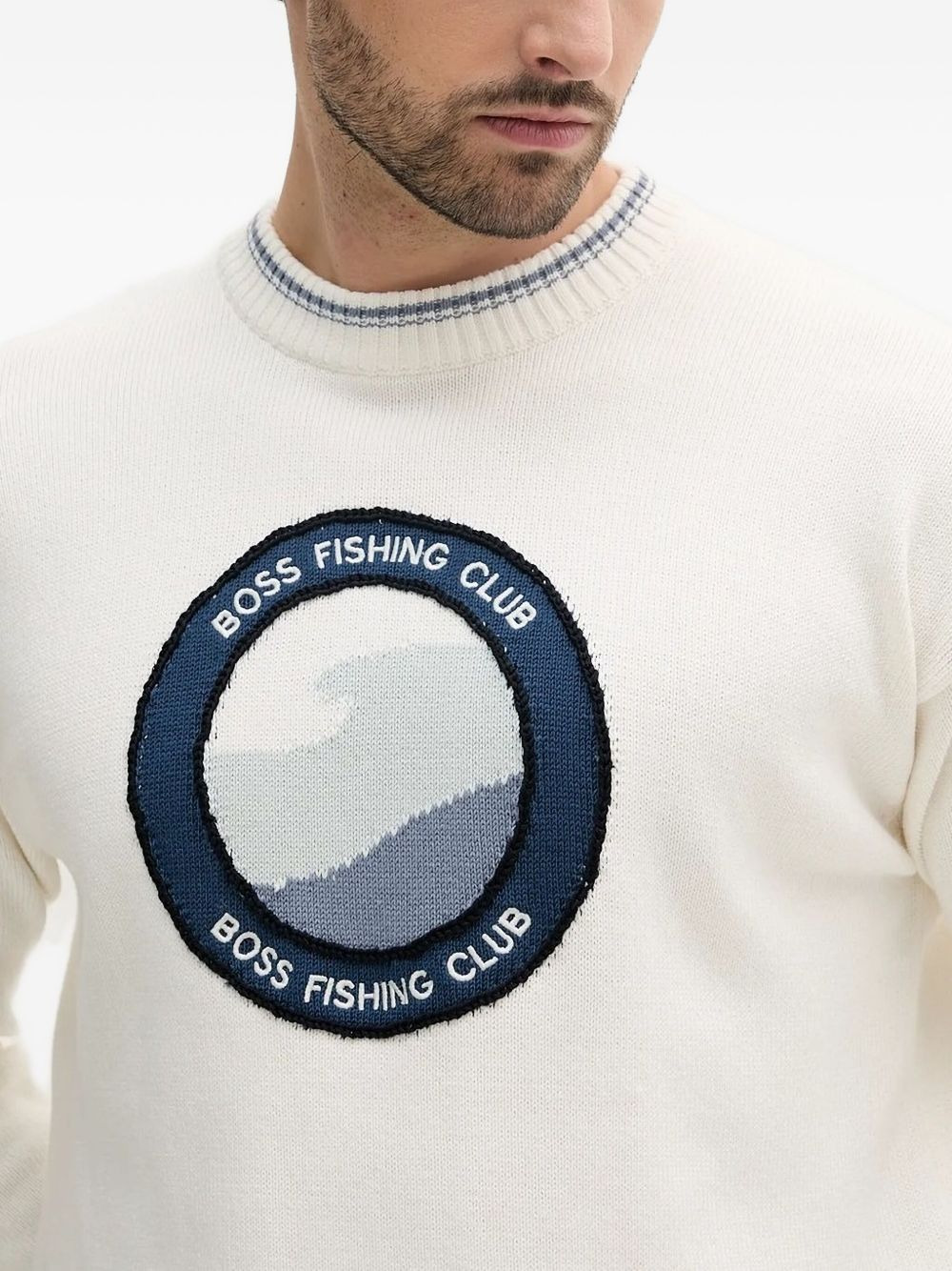 circular-emblem crew-neck sweater - 3