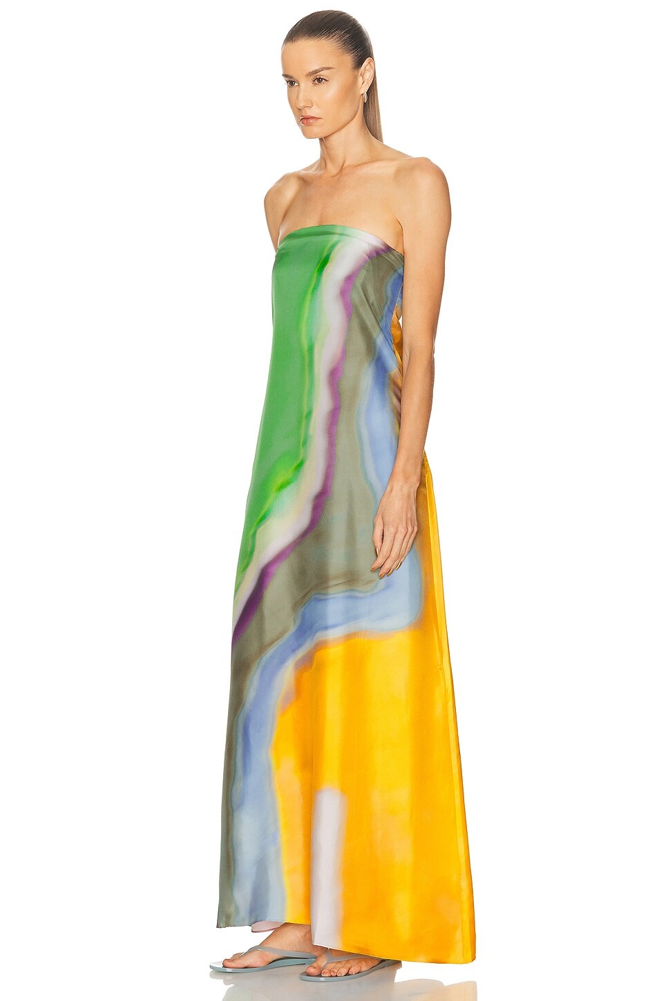 Aura Silk Strapless Dress - 3