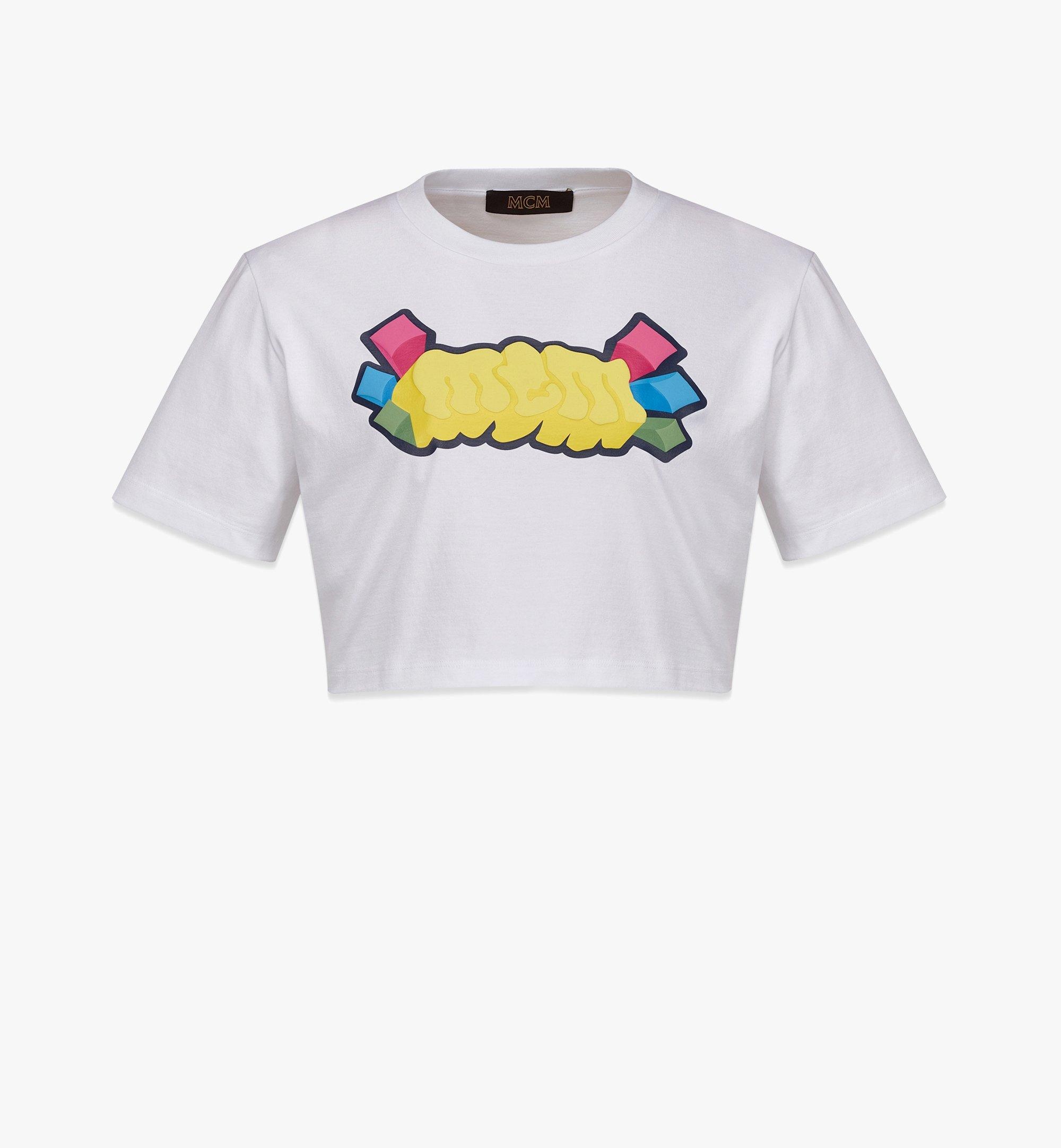 Women’s MCM Sommer Logo Print Cropped T-Shirt in Organic Cotton - 1
