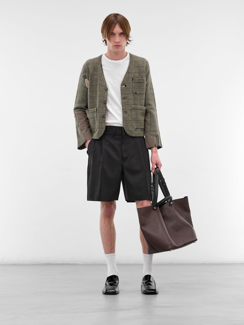MM6 Maison Margiela Deconstructed Patchwork Check Wool Cardigan outlook