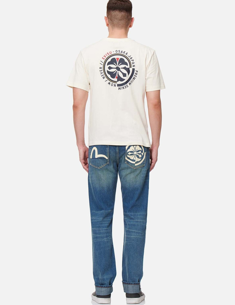 MISMATCHED KAMON PRINT SLIM FIT JEANS #2010 5