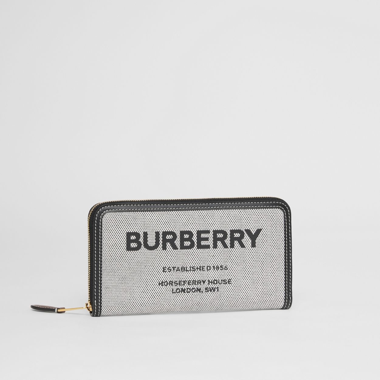 Horseferry Print Canvas and Leather Ziparound Wallet - 4