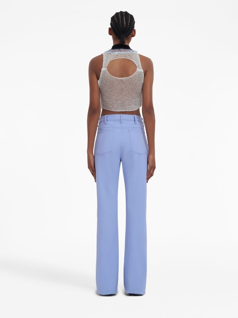 pressed-crease straight-leg trousers - 4