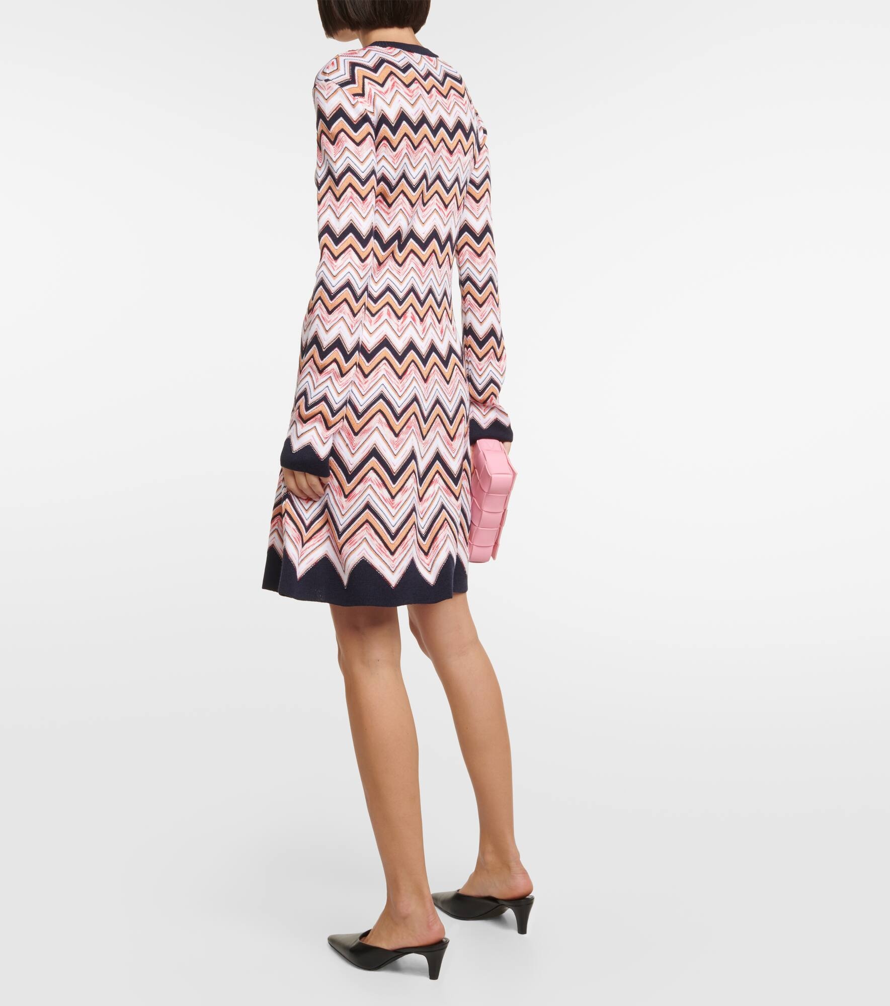 Zig Zag wool-blend minidress - 3