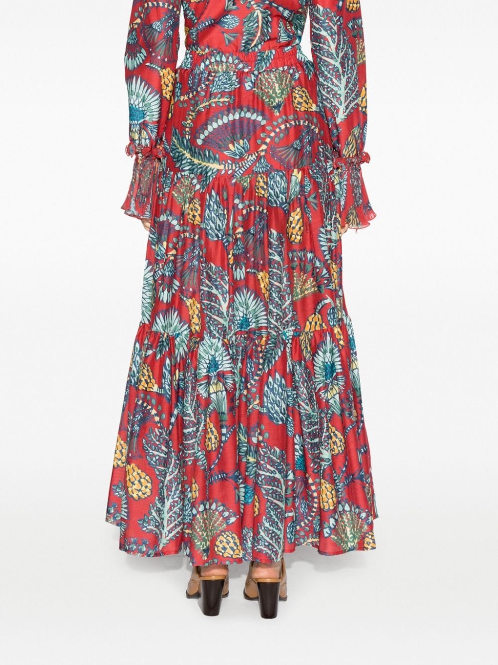 Big floral-print tiered skirt - 4