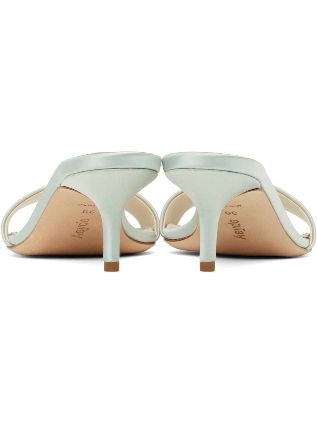 Aeyde Blue Ilvy Satin Mules | REVERSIBLE