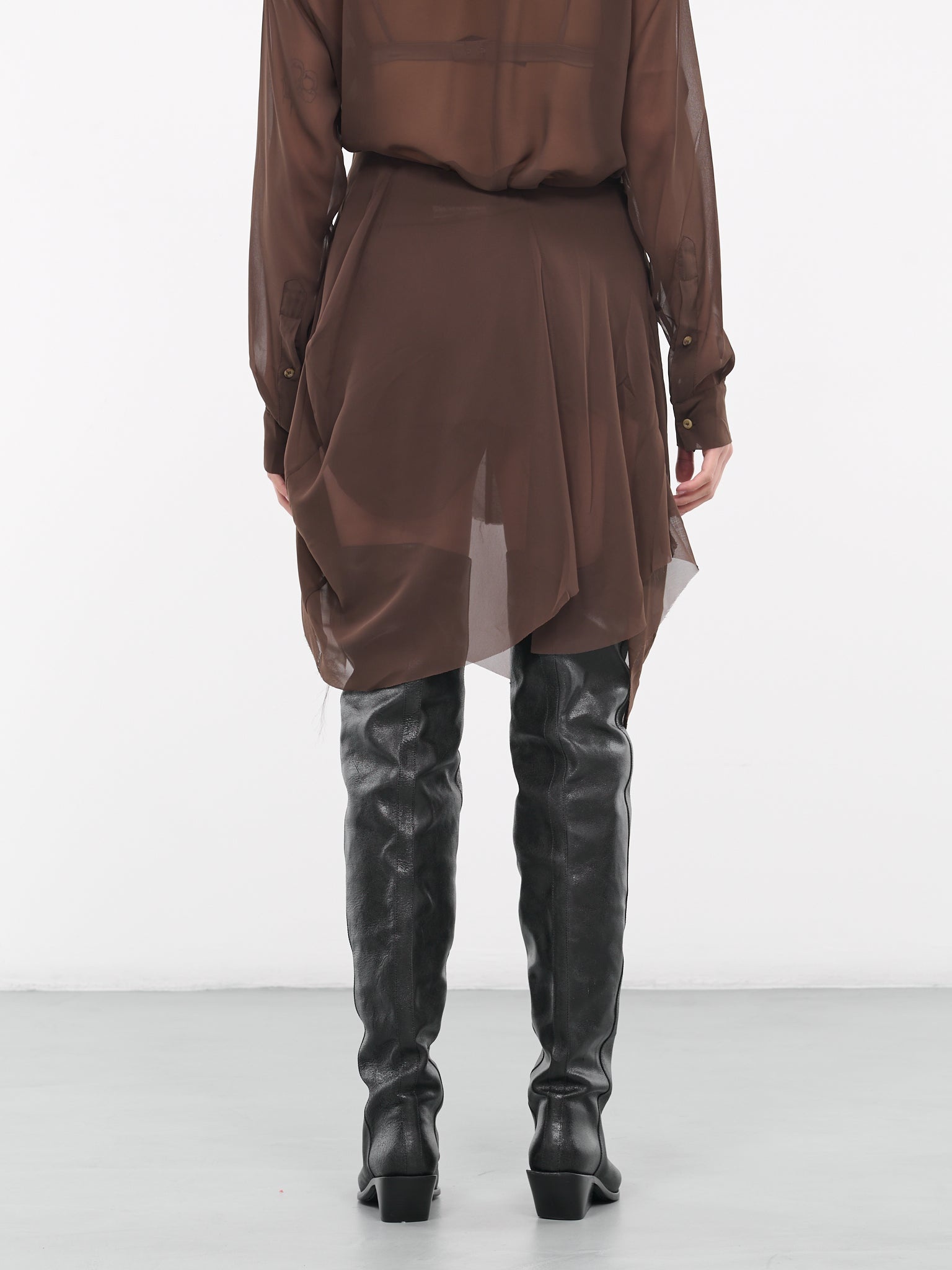 Draped Sheer Skirt - 3